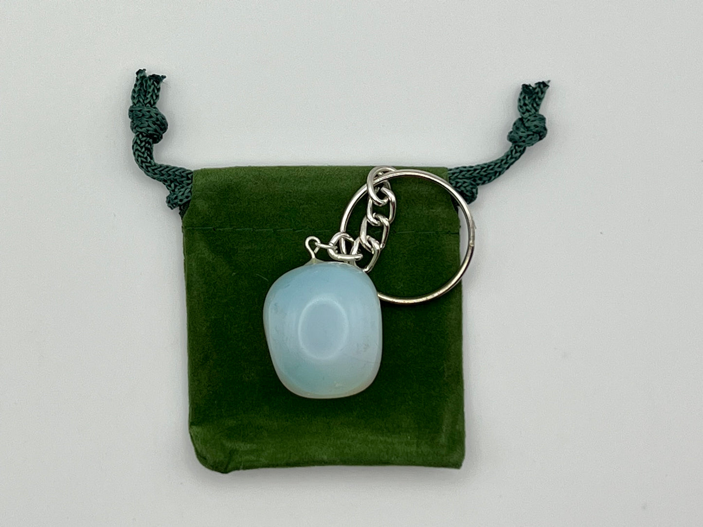 White Opal Keychain