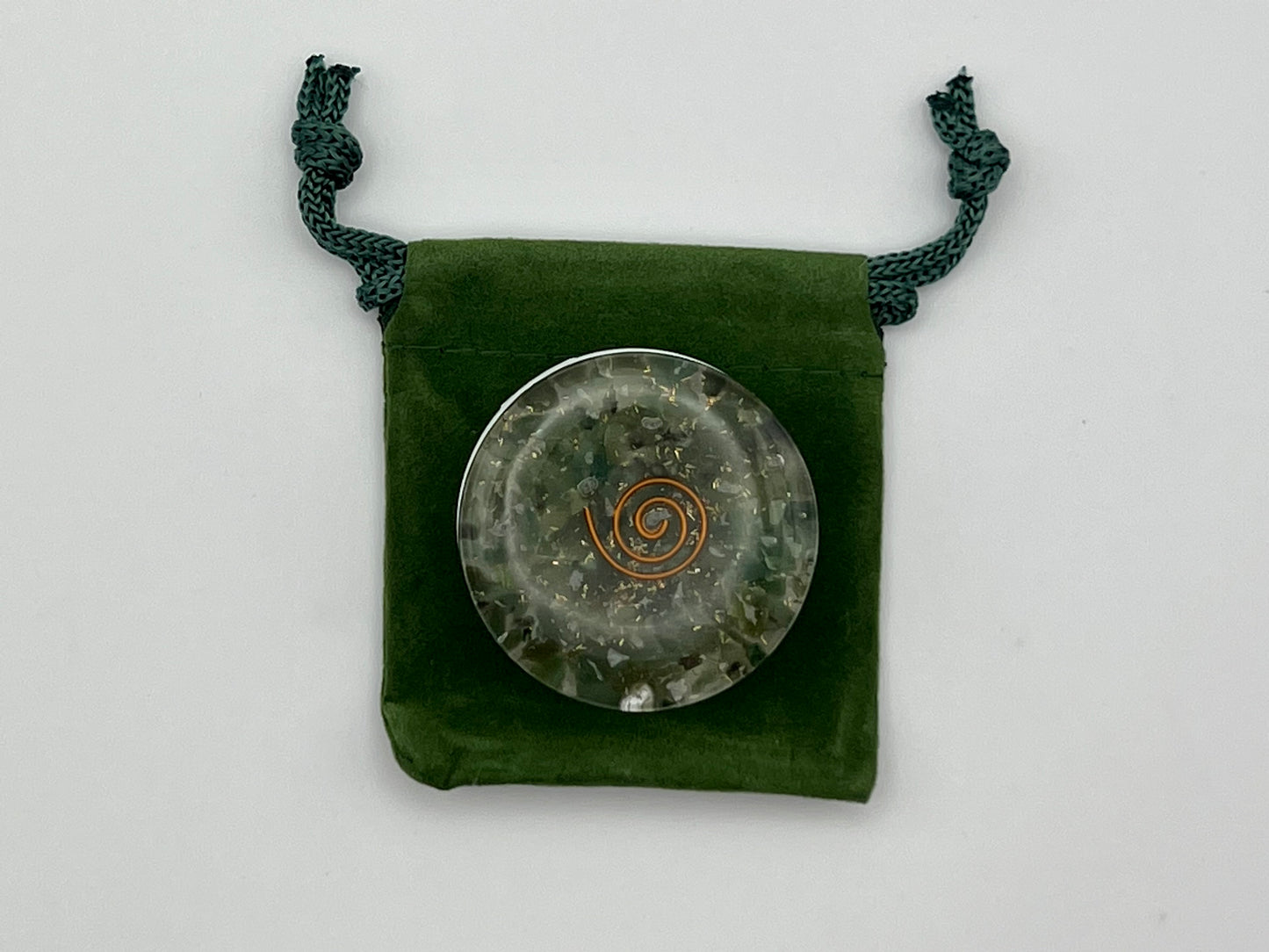 Green Calcite Spiral Circle Phone Grip