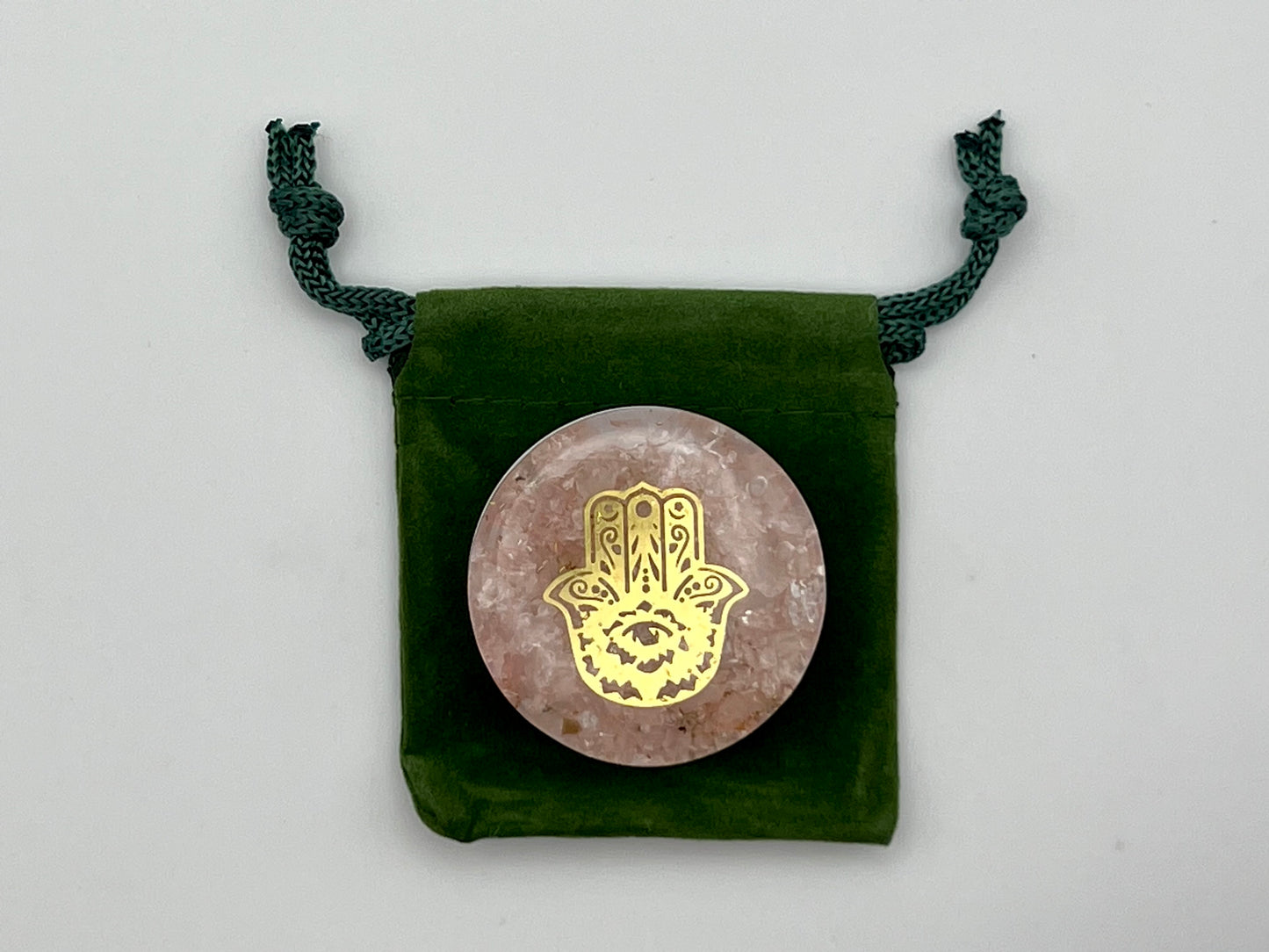 Rose Quartz Hamsa Phone Grip