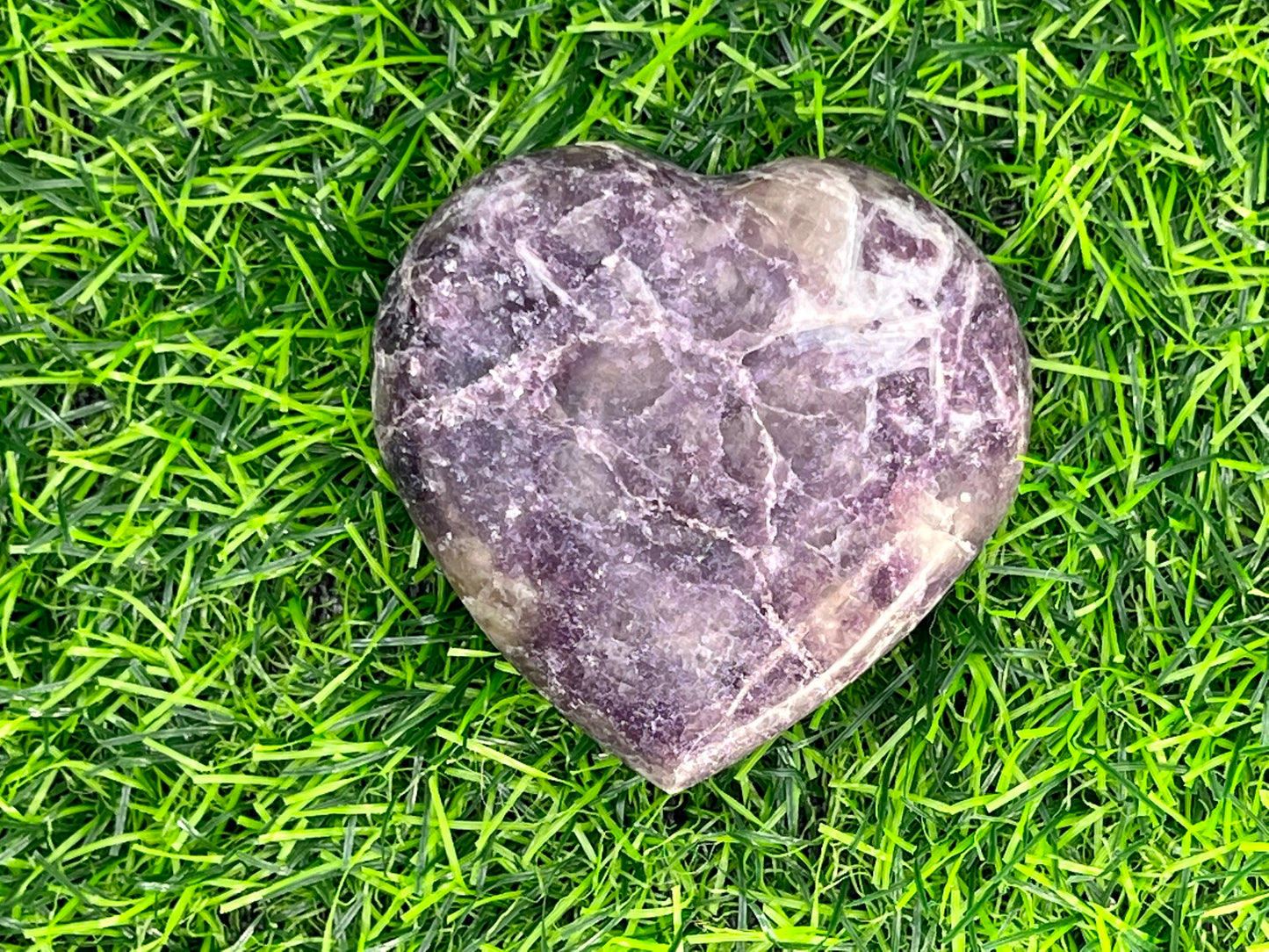 Lepidolite Heart Palm Stone