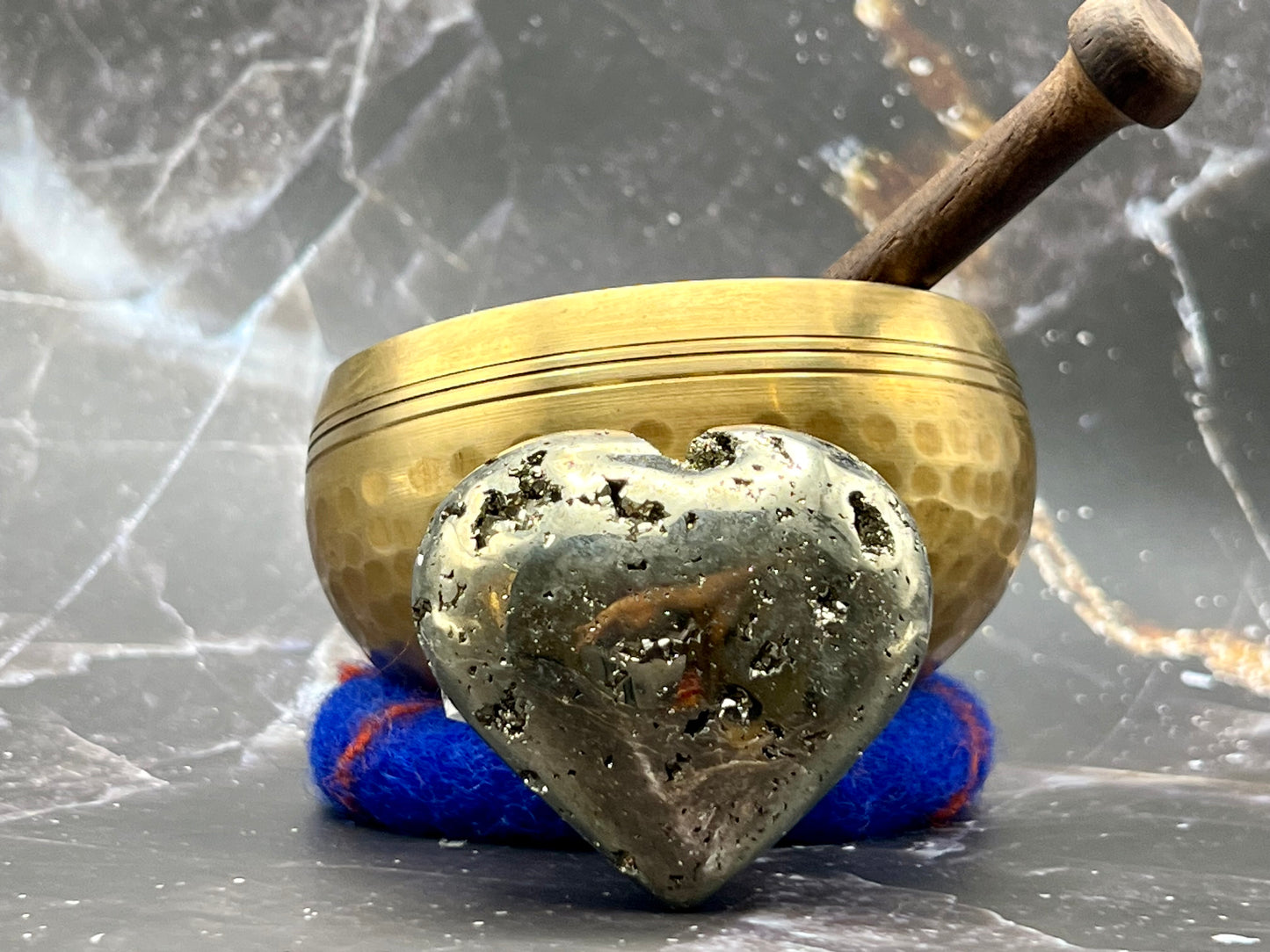 Pyrite Heart Palm Stone