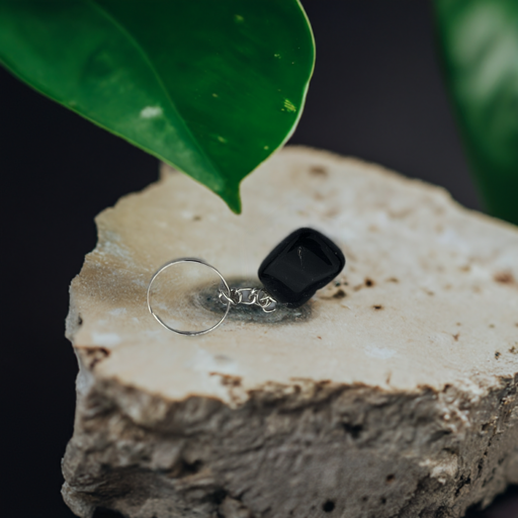 Black Obsidian Keychain