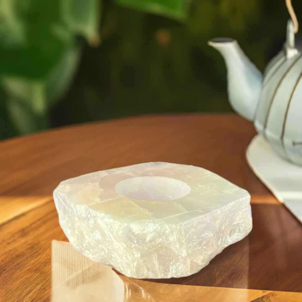 Rose Quartz Tealight Candle Holder