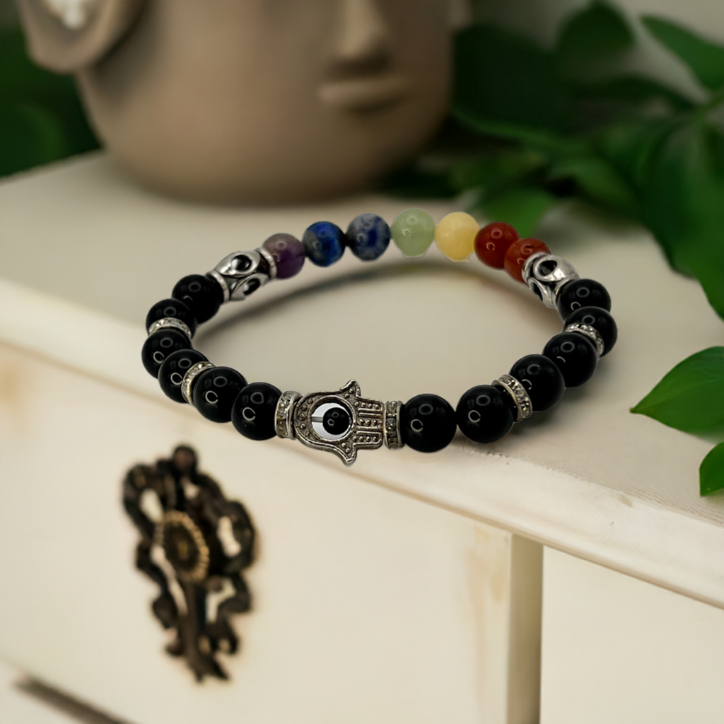 Black Obsidian Chakra Alignment Bracelet