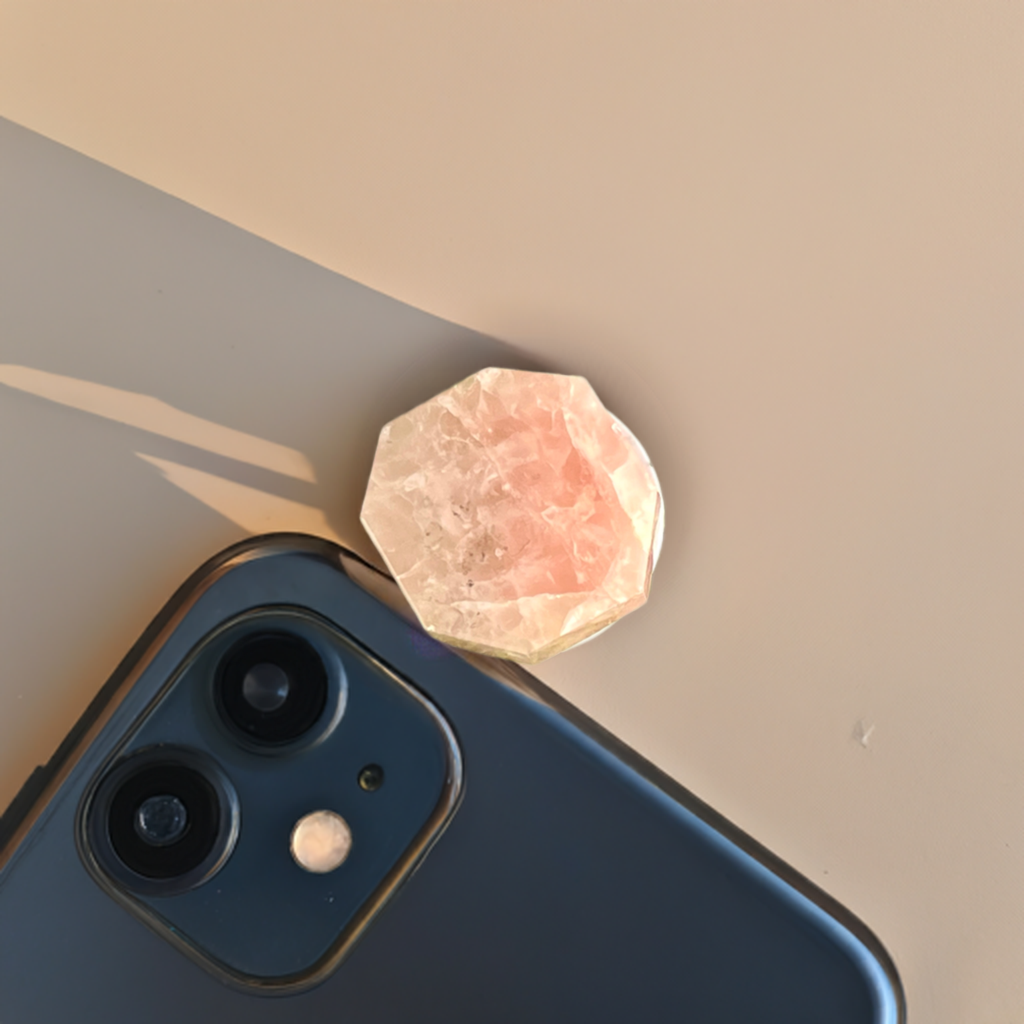 Rose Quartz Octagon Phone Grip