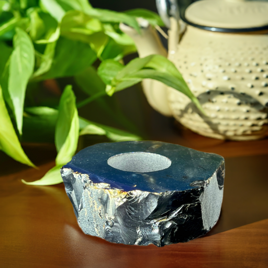 Deep Lavender Pigmented Tealight Glass Candle Holder