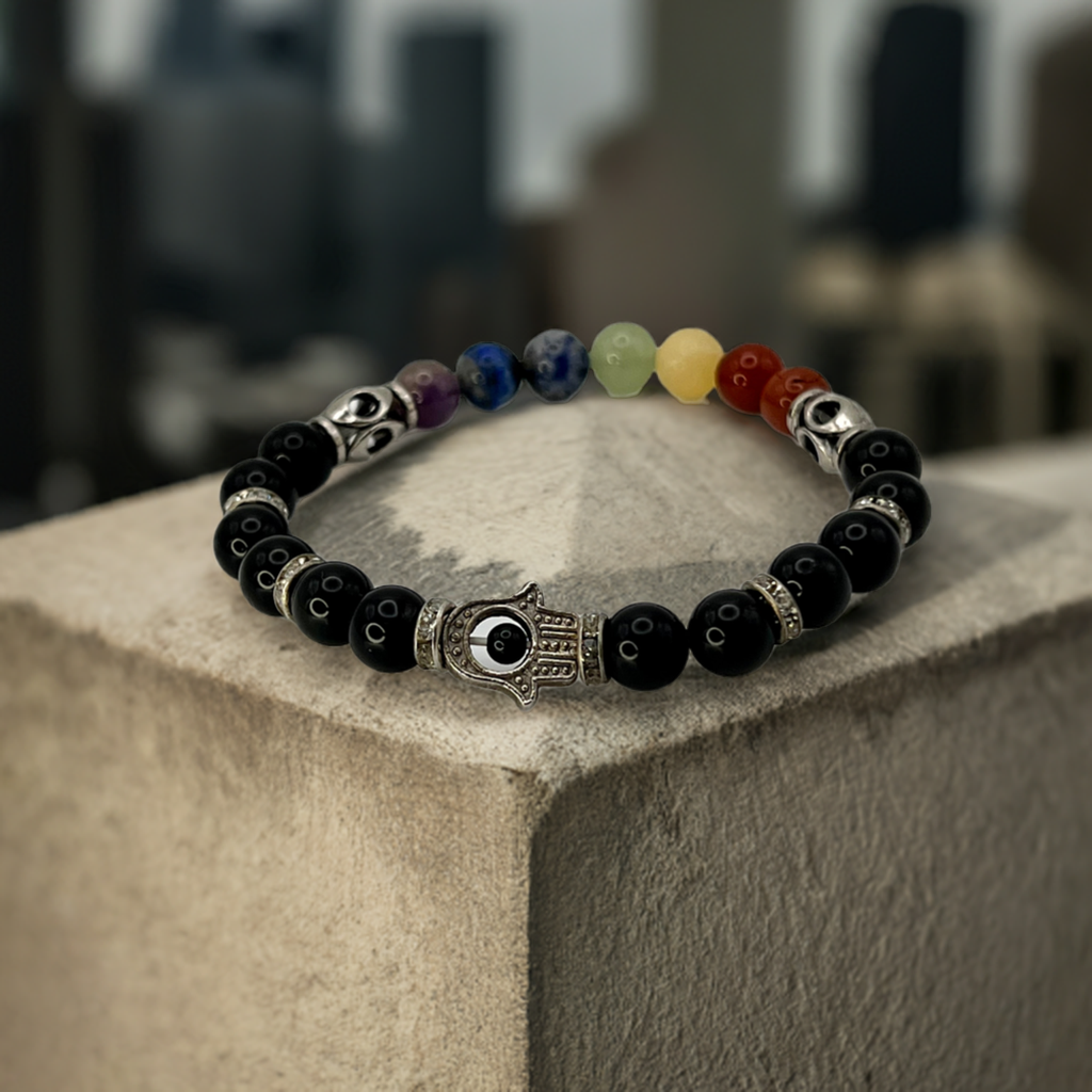 Black Obsidian Chakra Alignment Bracelet