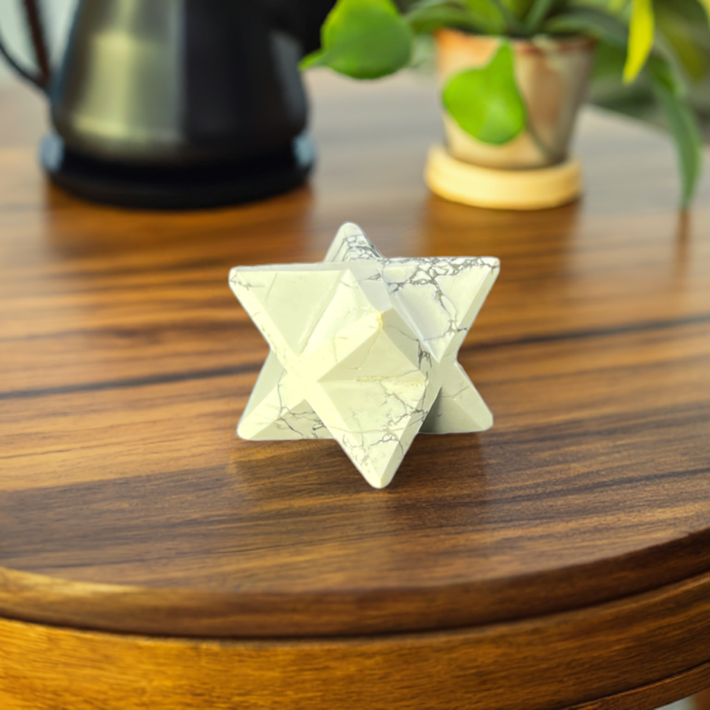 Howlite Merkaba Stone