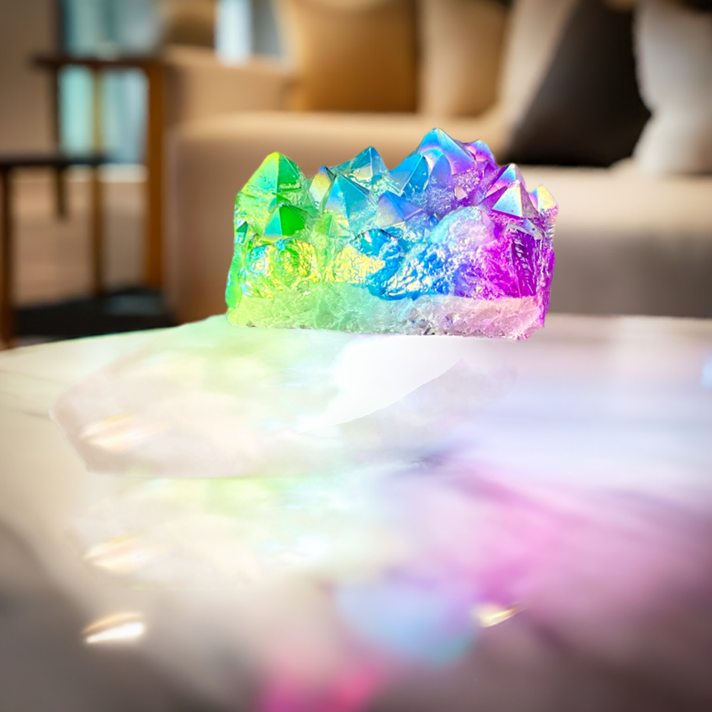 Opalescent Aura Pigmented Raw Cluster Crystal