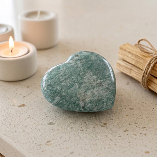 Amazonite Heart Palm Stone