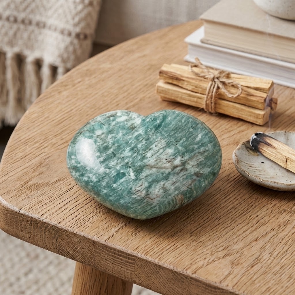 Amazonite Heart Palm Stone