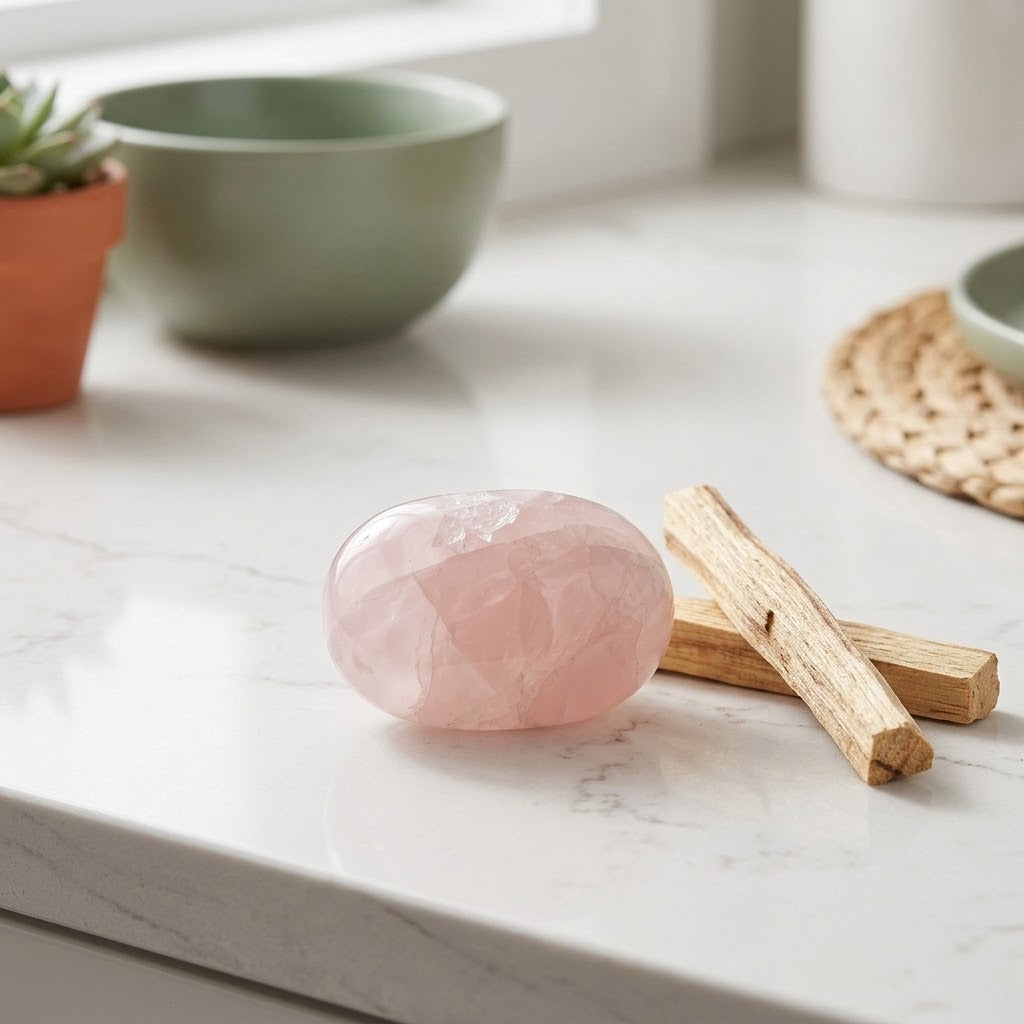 Rose Quartz Palm Stone