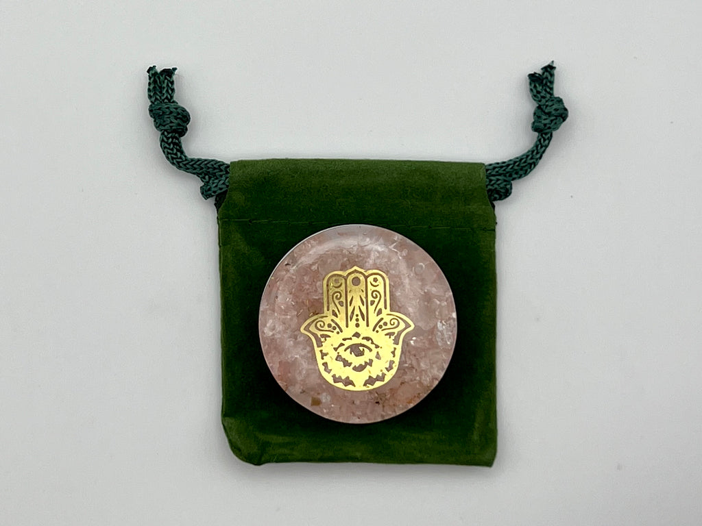 Rose Quartz Hamsa Phone Grip
