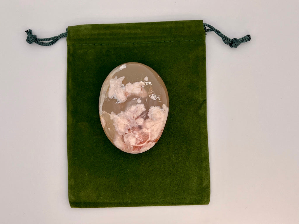 Flower Agate Palm Stone