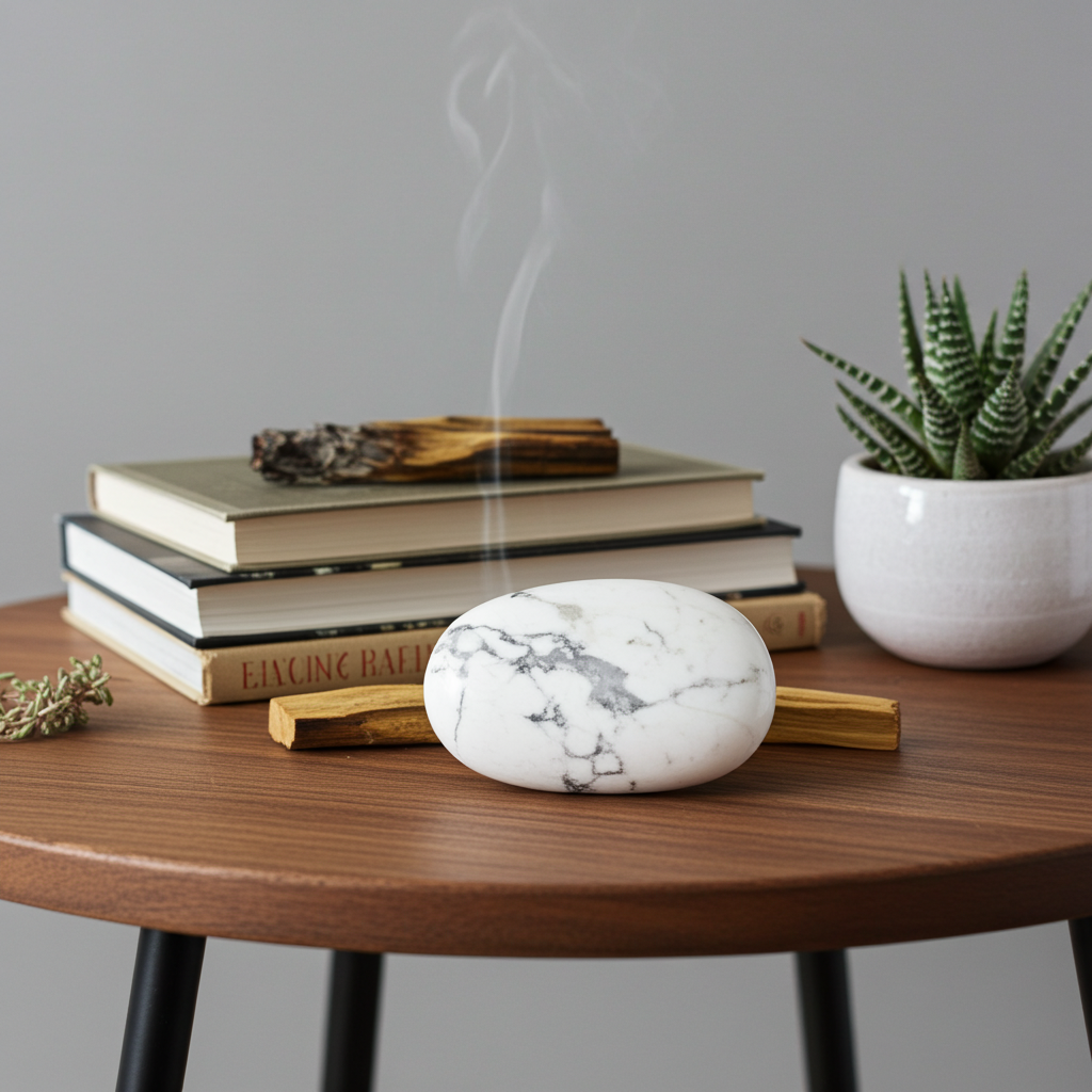 Howlite Palm Stone