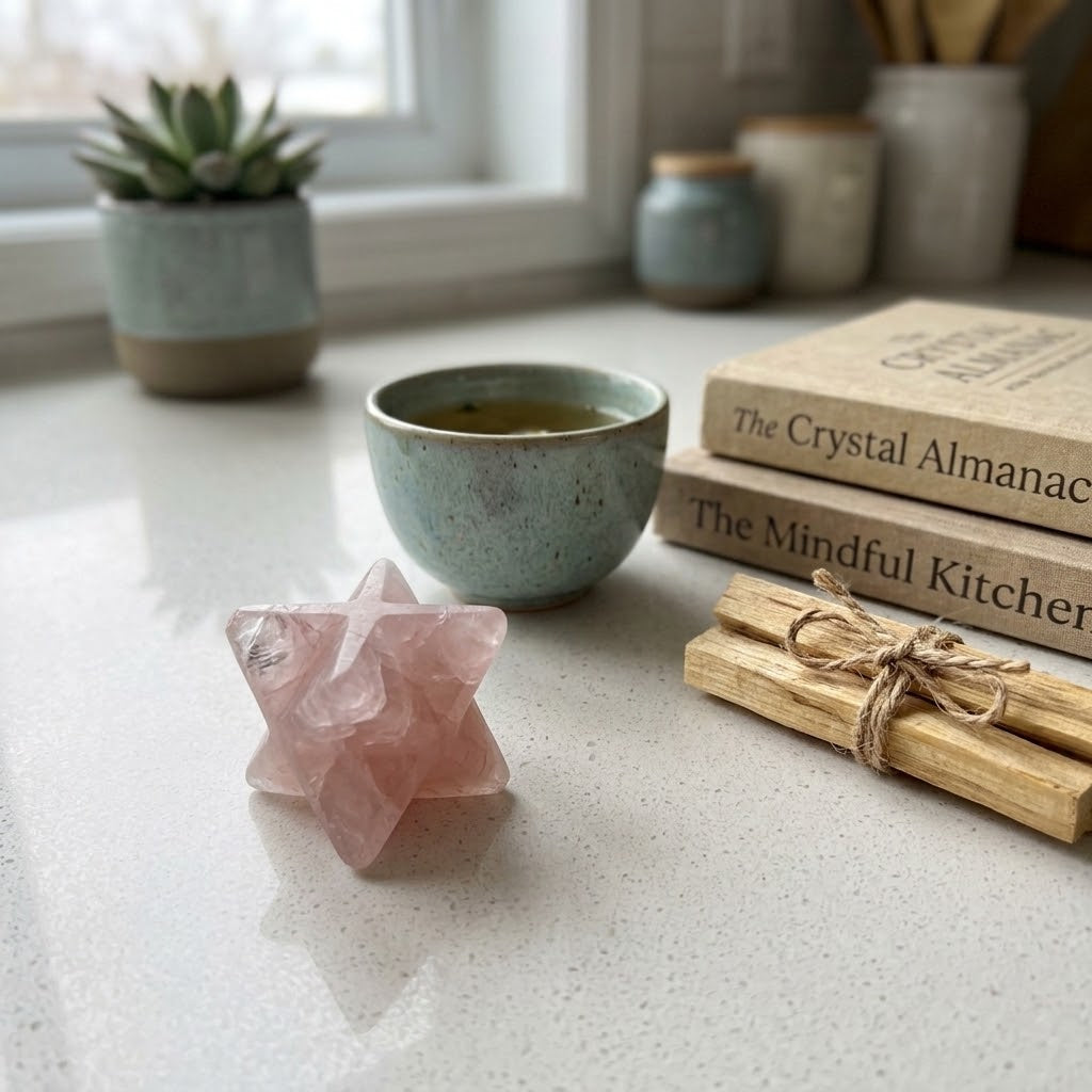 Rose Quartz Merkaba Star