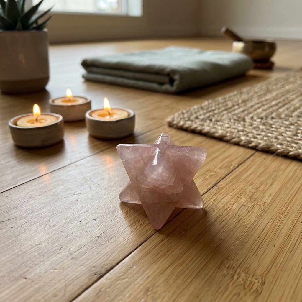 Rose Quartz Merkaba Star