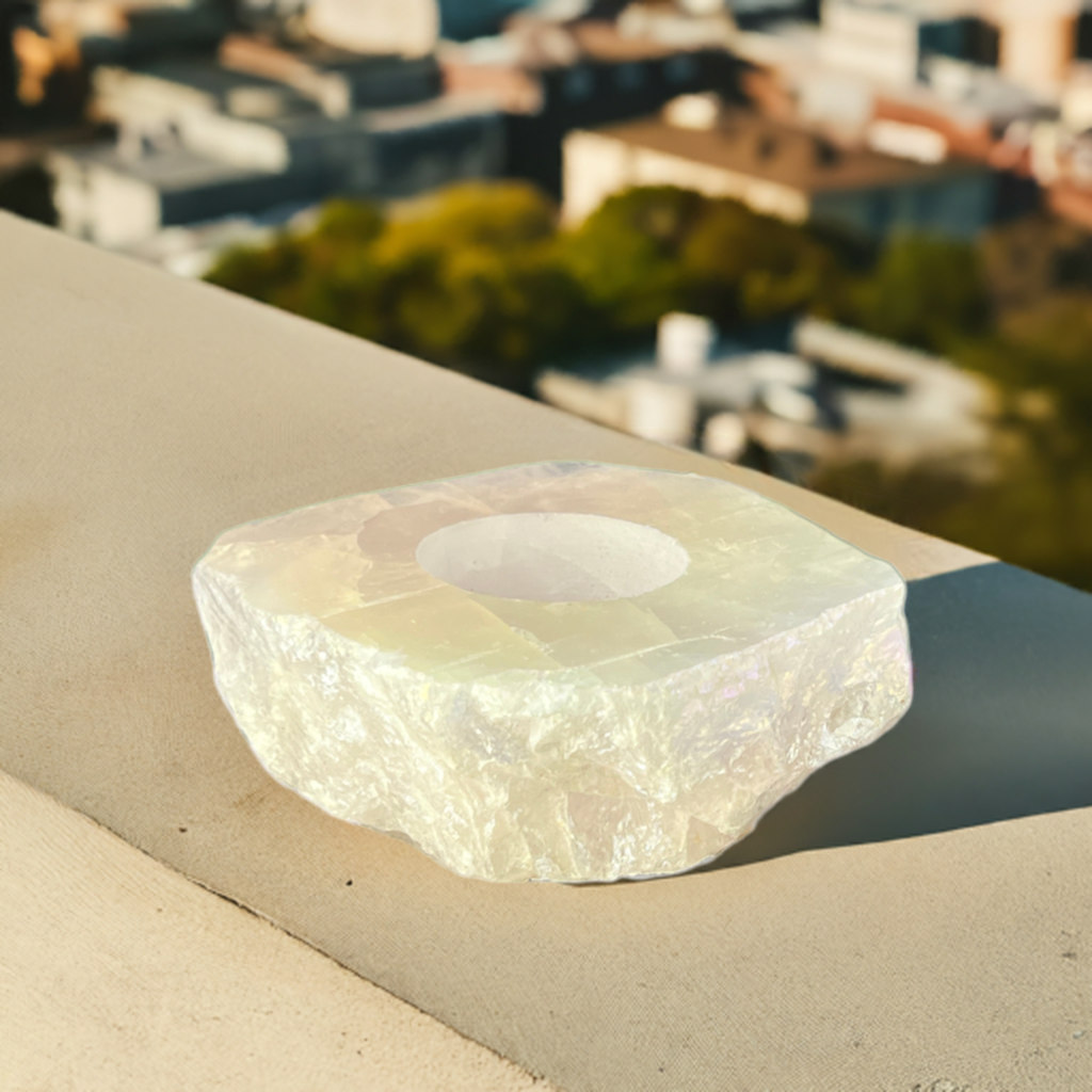 Rose Quartz Tealight Candle Holder
