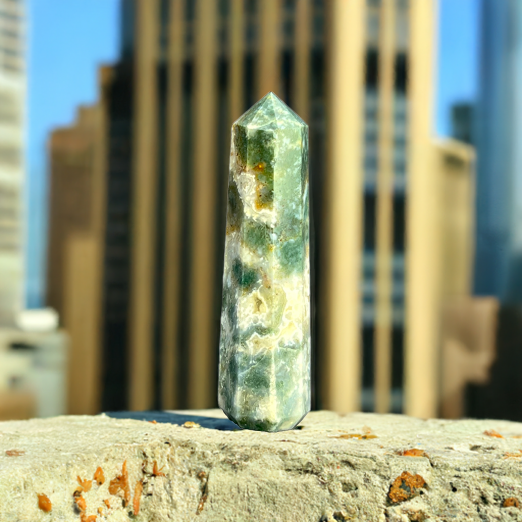 Tree Agate Crystal Tower Point