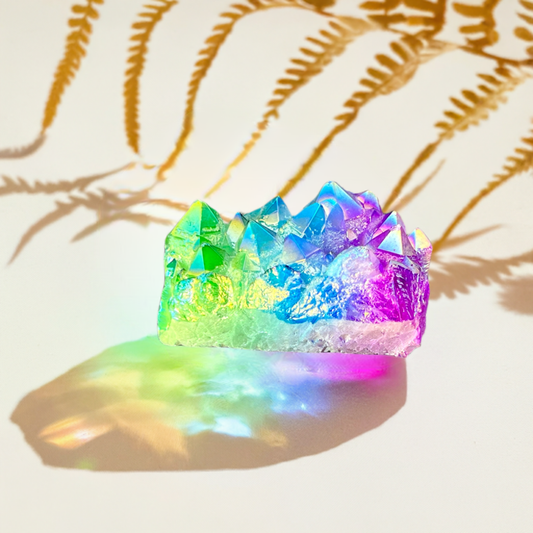Opalescent Aura Pigmented Raw Cluster Crystal