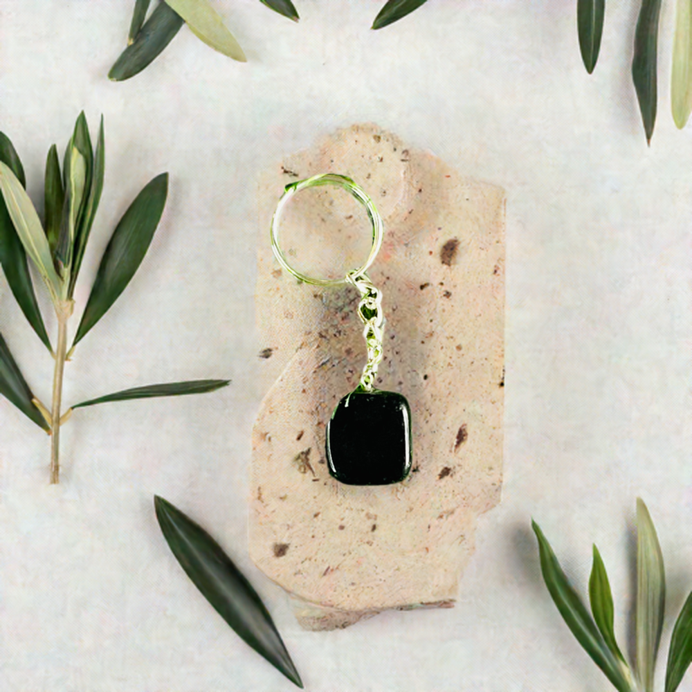 Black Obsidian Keychain