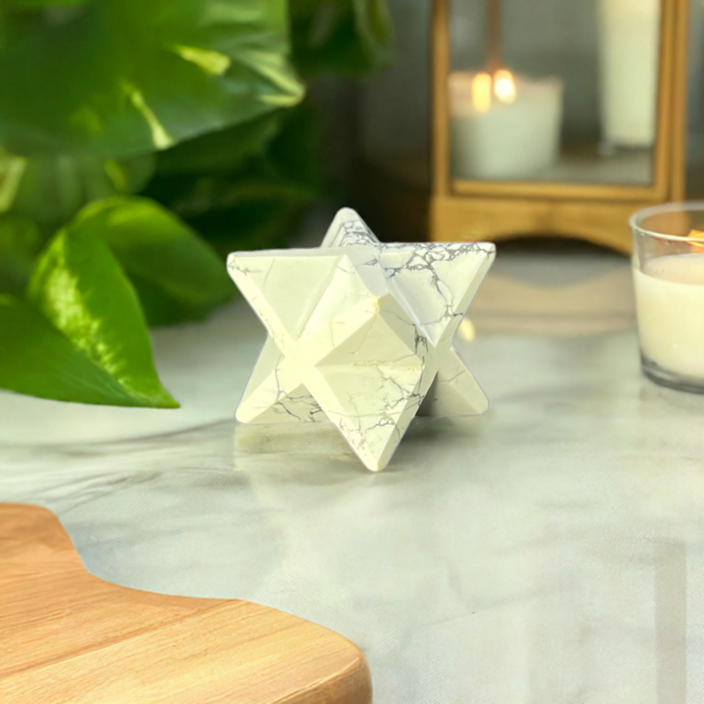 Howlite Merkaba Stone