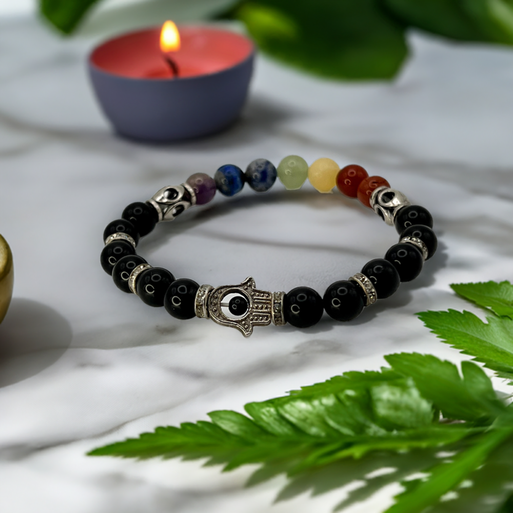 Black Obsidian Chakra Alignment Bracelet