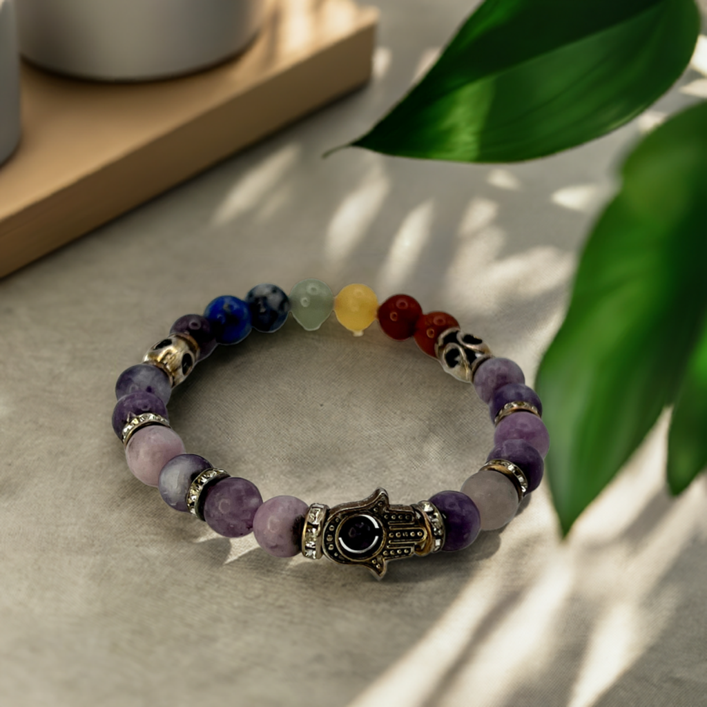 
                  
                    Lepidolite Mix Chakra Alignment Bracelet
                  
                