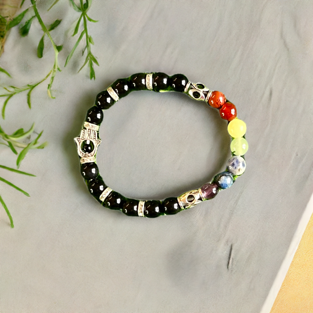 Black Obsidian Chakra Alignment Bracelet