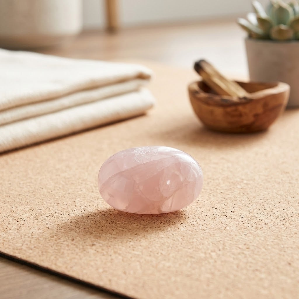 Rose Quartz Palm Stone