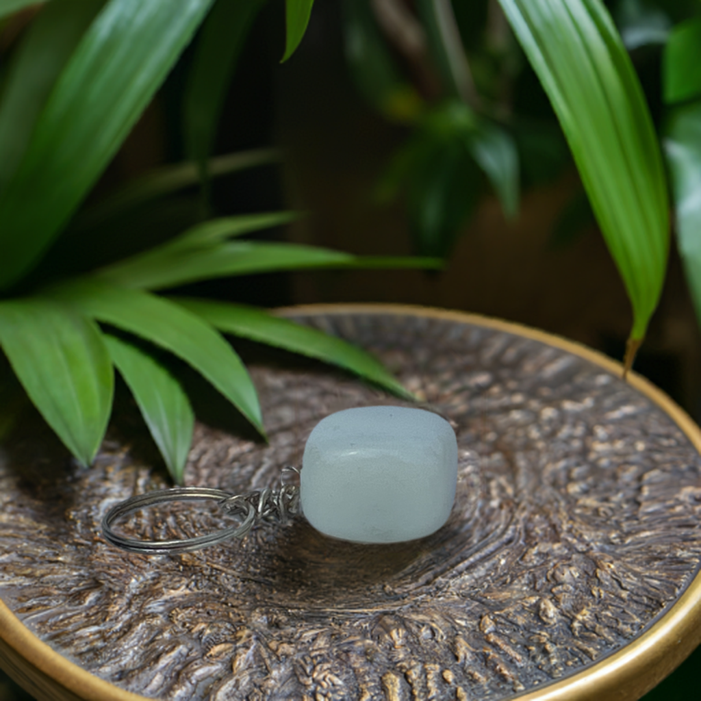 White Opal Keychain